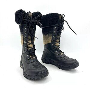 Ugg Adirondack Tall Ombre Leather Winter Snow Boots Women's Size 8